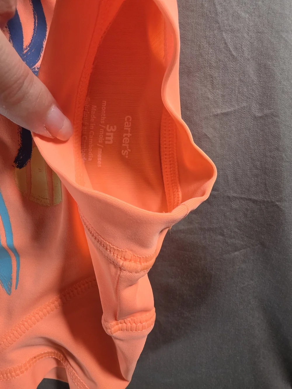 Carter's Orange & Teal Crab Print Kids Swim Set